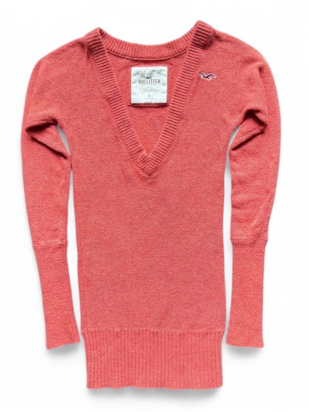 Y2K Hollister‎ Sweater Sunset Orange XS Cotton Rabbit Hair Bella Swan Coquette